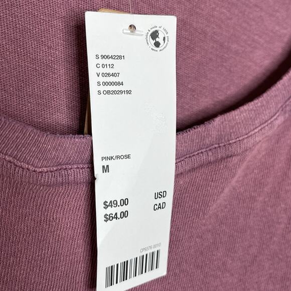 Kimchi Blue Distressed Ruffled Peplum Top Pink Womens M Boho Festival Grunge - Picture 3 of 7